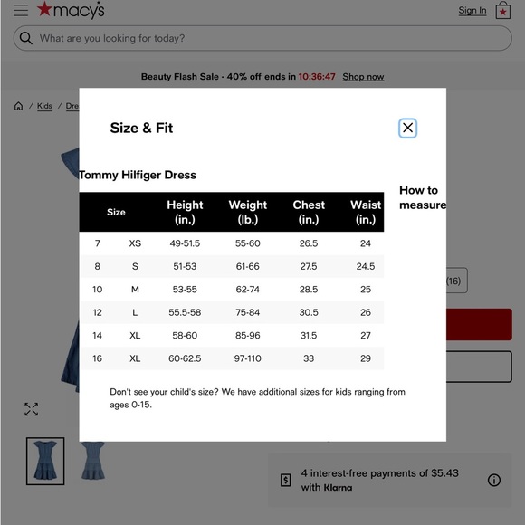 Tommy Hilfiger Blue Casual Sundress with Flutter Sleeves - Picture 3 of 3